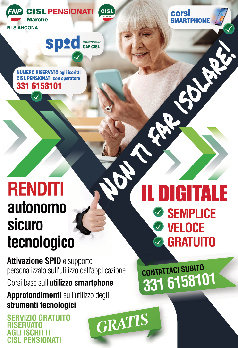 “Non ti far isolare”  Al via ad Ancona i corsi gratuiti  dedicati ai pensionati sull’uso dello smartphone