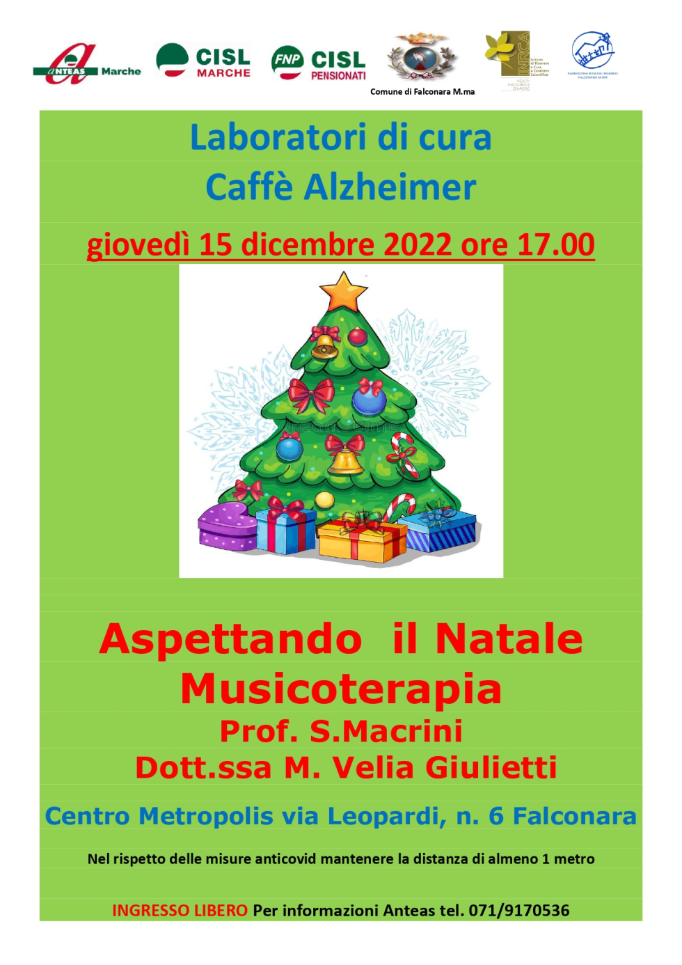 Caffè Alzheimer, incontro a Falconara e il calendario per il nuovo anno 