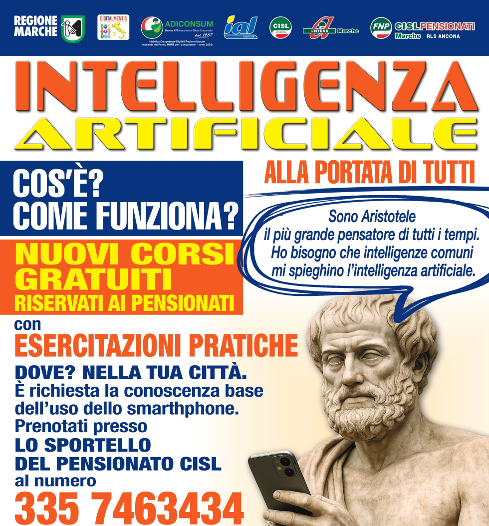 Intelligenza artificiale alla portata di tutti. Corsi gratuiti per pensionati 