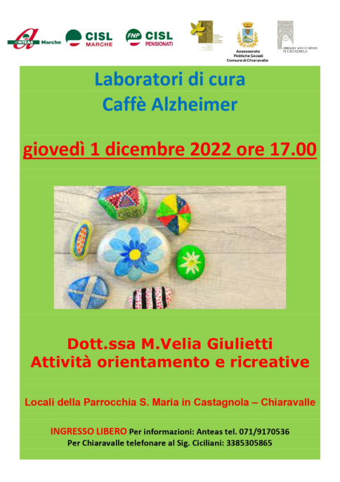 Laboratori di cura del Caffè Alzheimer a Falconara e Chiaravalle 