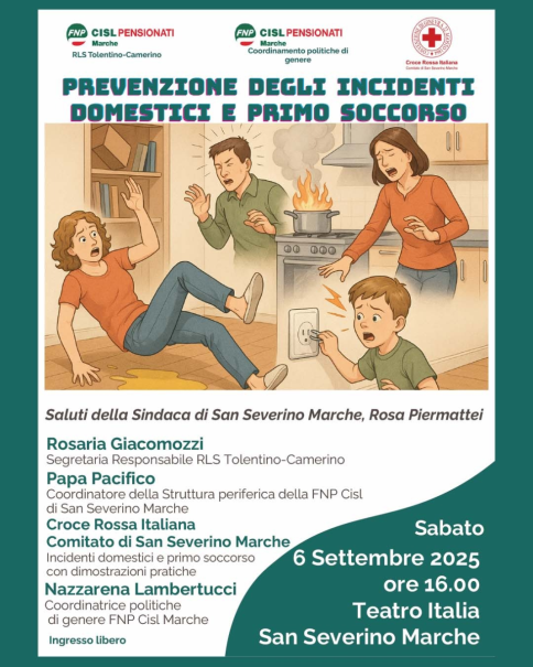 Prevenire gli incidenti domestici e fare il primo soccorso. Un incontro pubblico a San Severino Marche