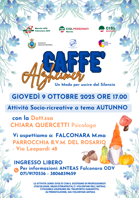 I nuovi appuntamenti del Caffè Alzheimer di ANTEAS: un rifugio di supporto a Falconara e Chiaravalle