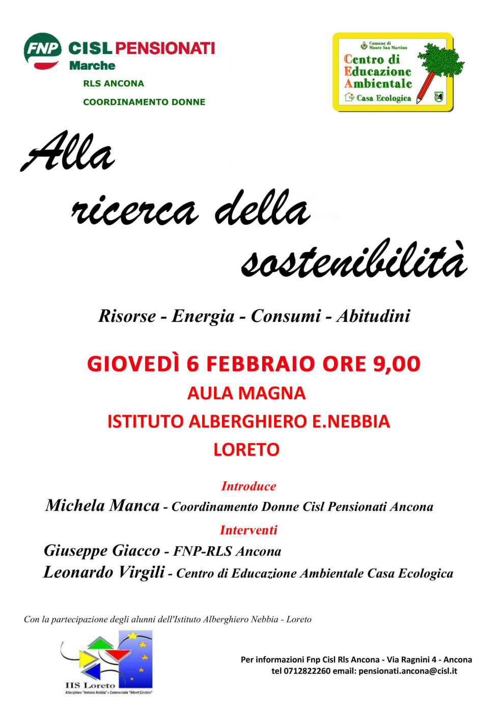 Alla ricerca della sostenibilità: incontro sull'ambiente il 6 febbraio a Loreto